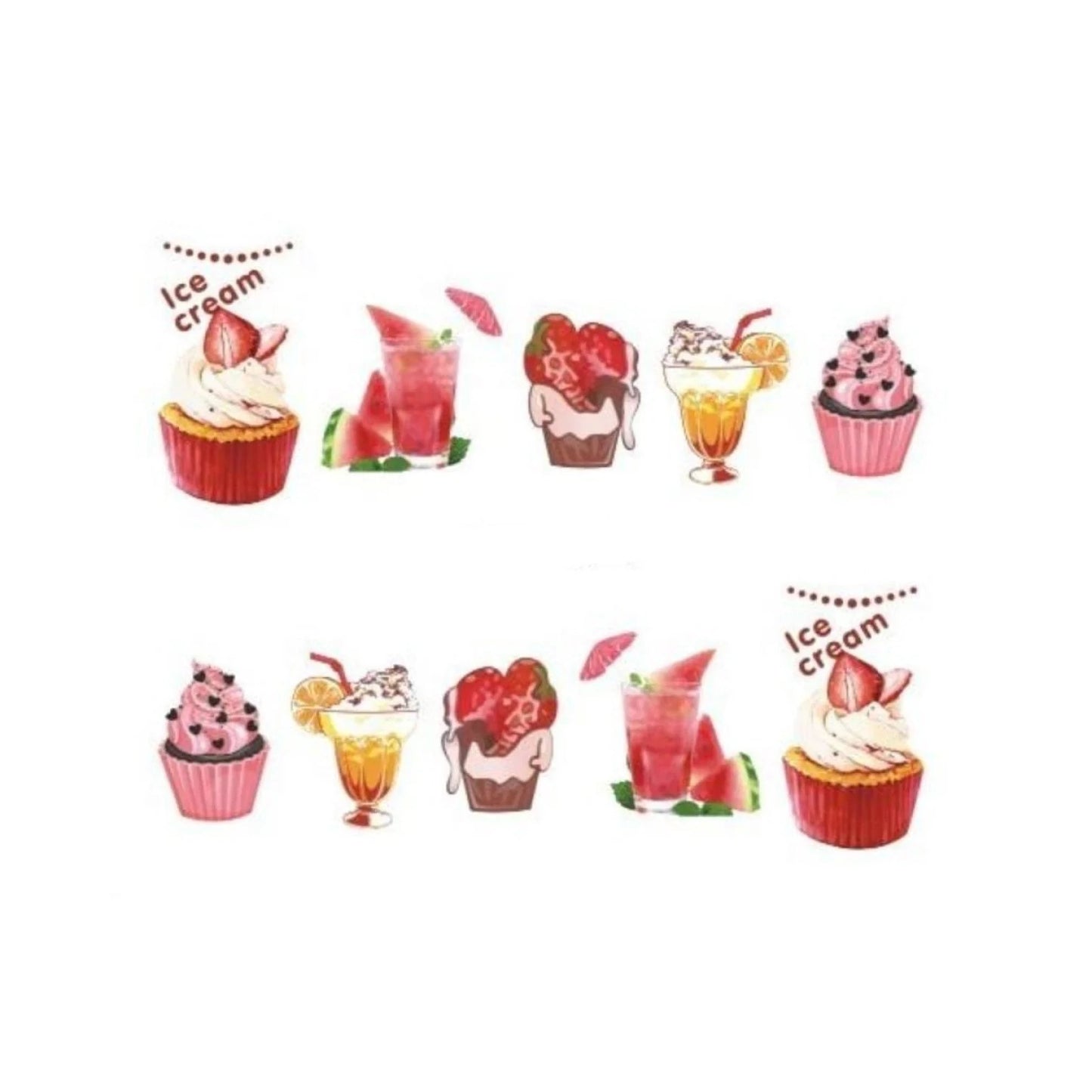 Strawberry Summer Cake & Fruit Stickers For Nails Nail Manicure Art - STZ-474 - - Asia Sell