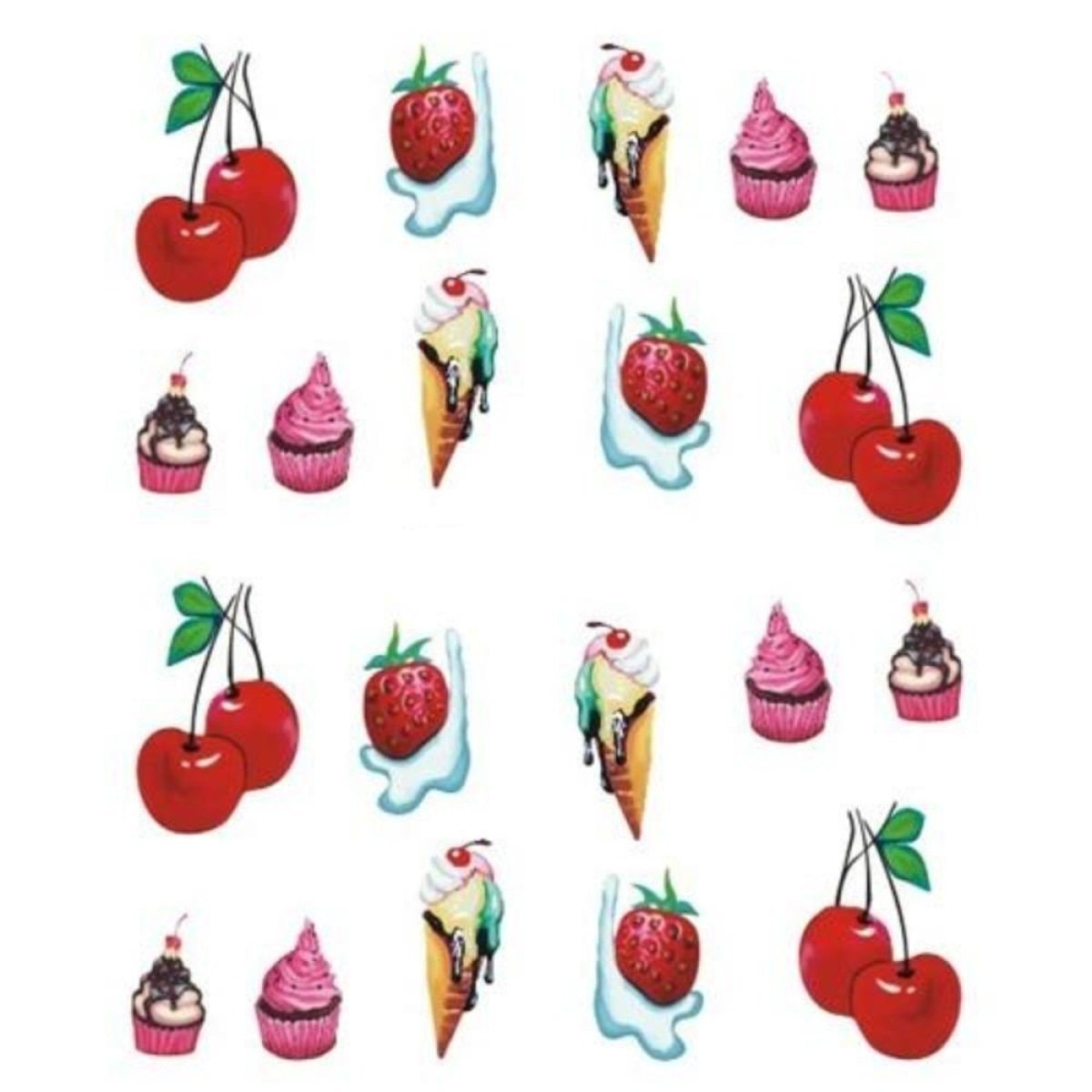 Strawberry Summer Cake & Fruit Stickers For Nails Nail Manicure Art - STZ-496 - - Asia Sell