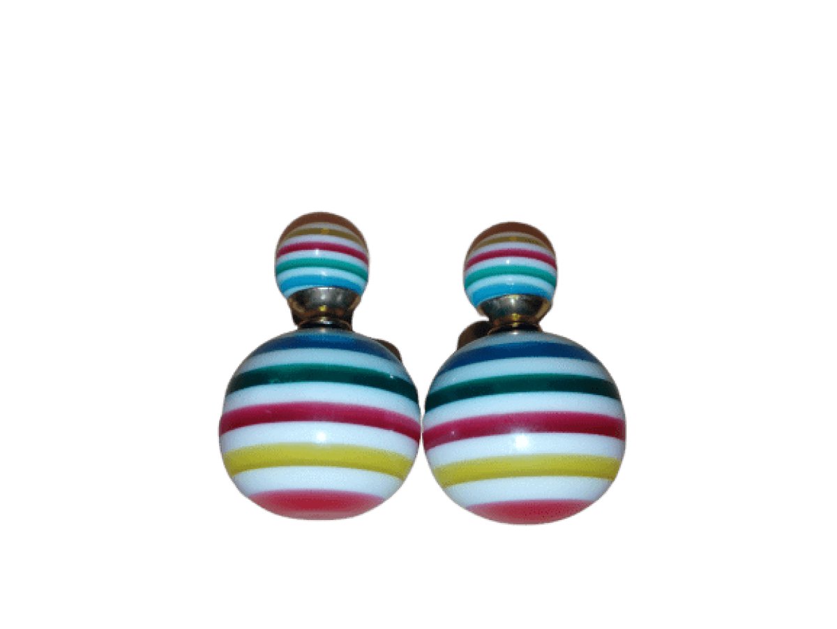 Summer Style Round Striped Pearl Stud Earrings Jewelry Earring Women Fashion - A - Asia Sell