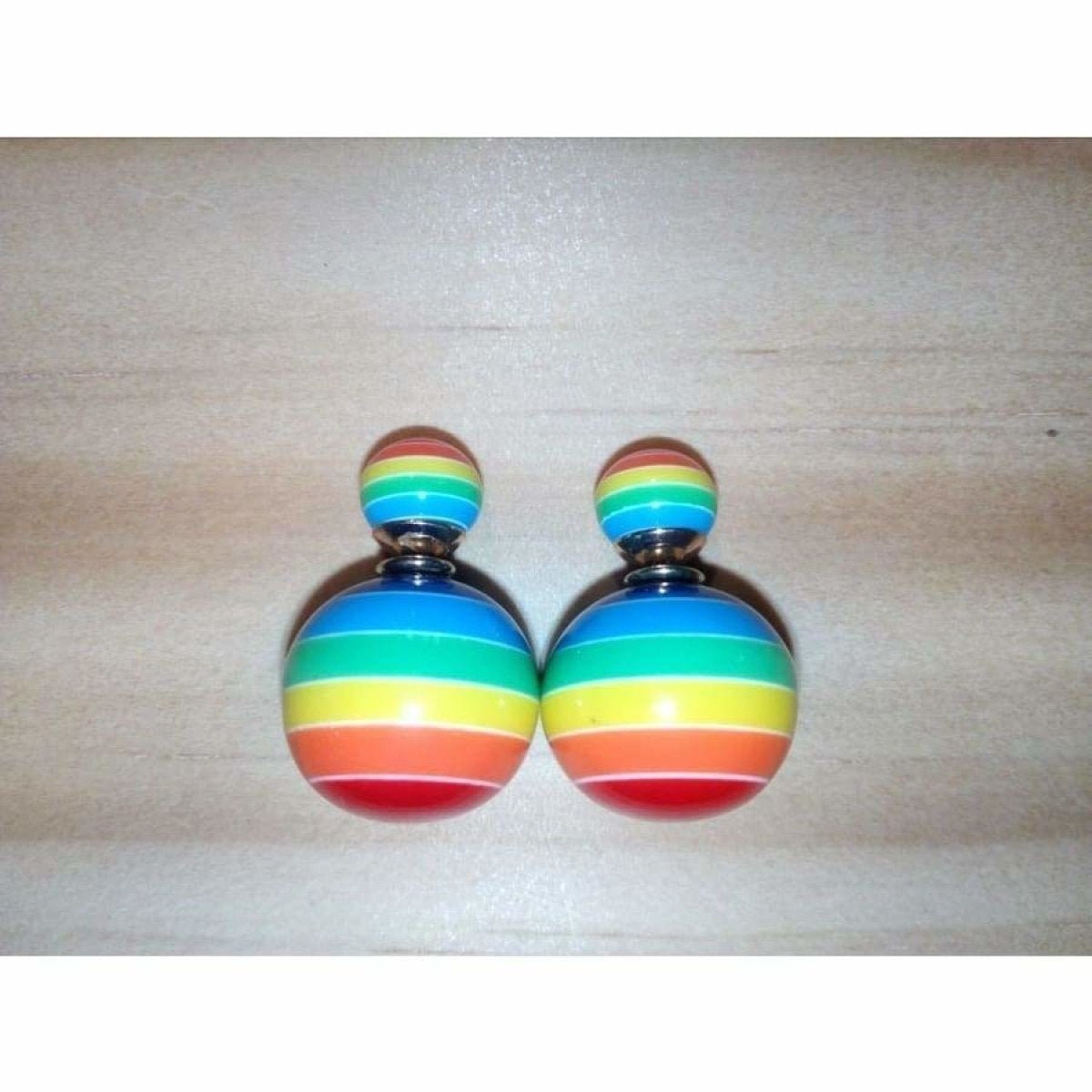Summer Style Round Striped Pearl Stud Earrings Jewelry Earring Women Fashion - B - Asia Sell
