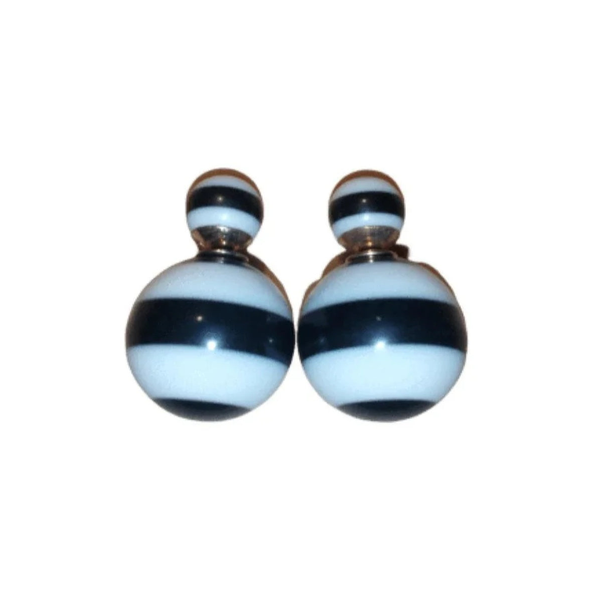 Summer Style Round Striped Pearl Stud Earrings Jewelry Earring Women Fashion - F - Asia Sell