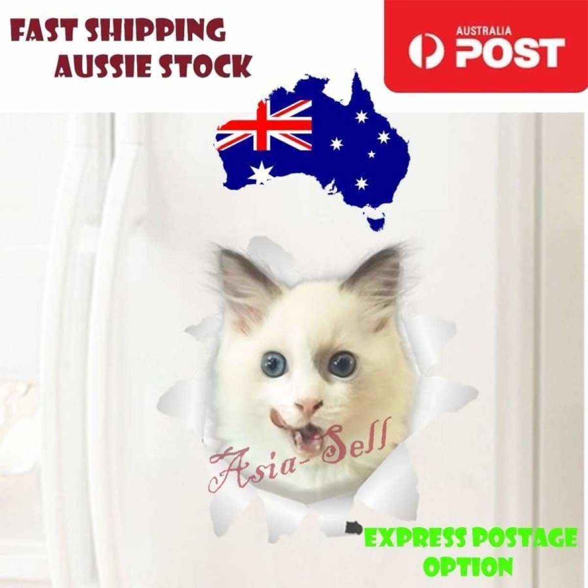 Toilet Seat Lid Sticker Cat Dog Kitten Bathroom Decals Tiles Cats Dogs Stickers - Cat 1 - Asia Sell