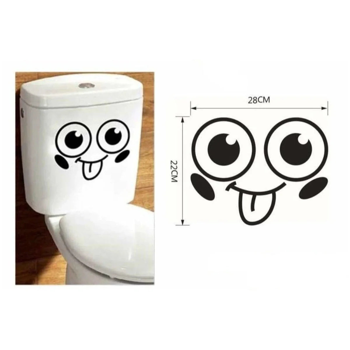 Toilet Seat Lid Sticker Smiley Face Bathroom Decals Removable Wall Art Tiles - - Asia Sell