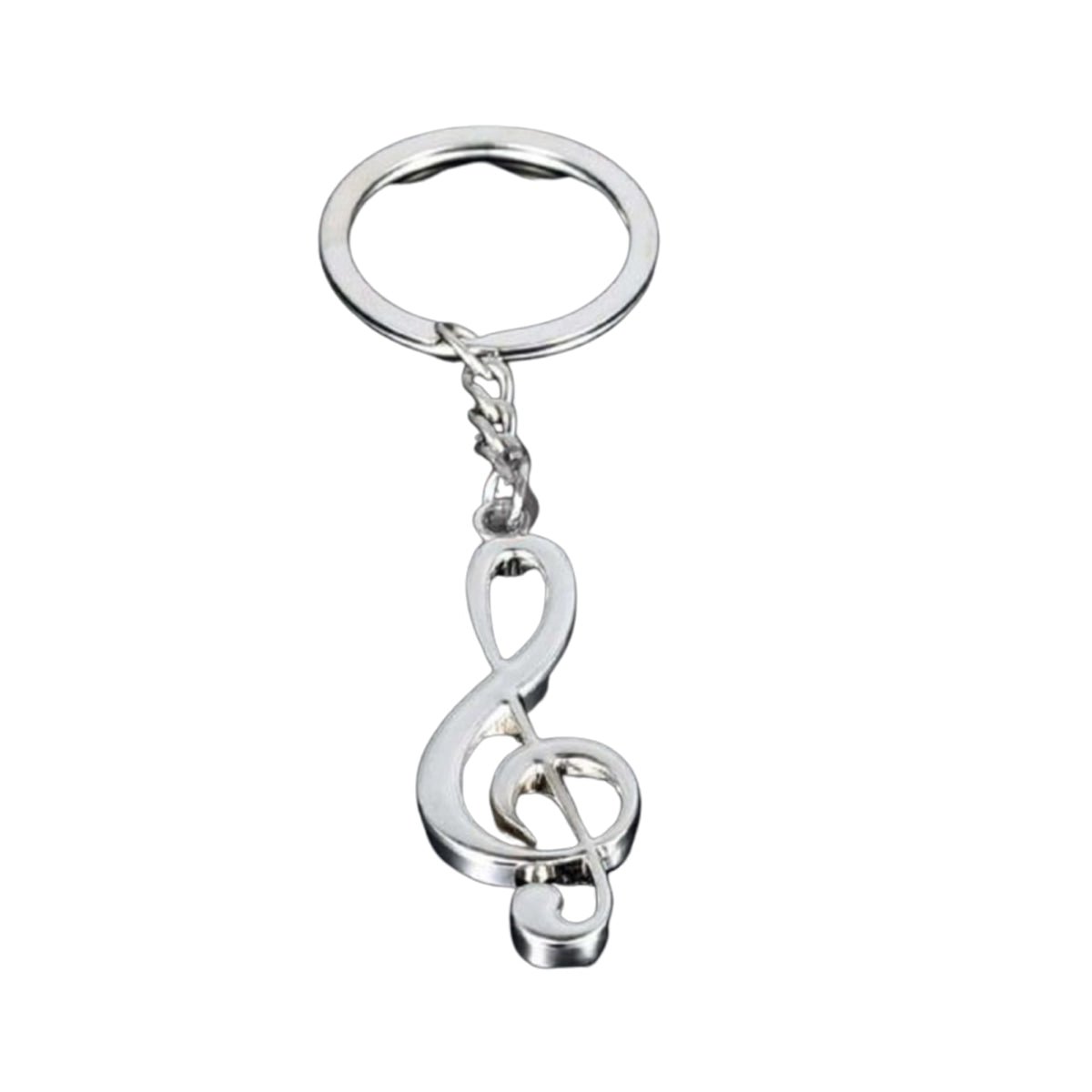 Treble Clef Musical Note Key Chain Key Ring Silver Colour Plated Keychain Music Symbol Keyring Keyring Pendant Tag Charm - - Asia Sell