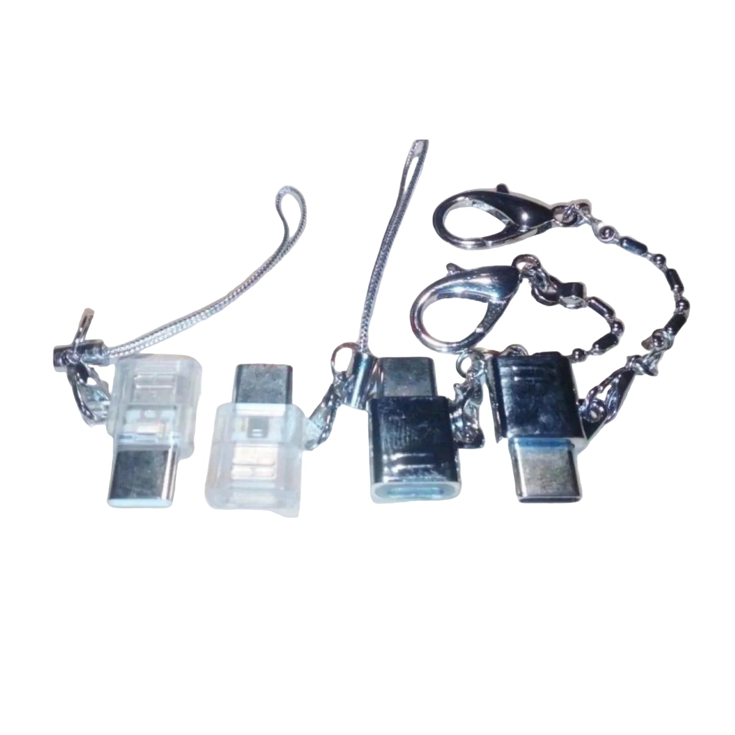 USB 3.1 Type C Male to Micro USB Female Converter Adaptor Keychain Key Chain Keyring Pendant Tag Charm - Model Left Side of Image - Asia Sell