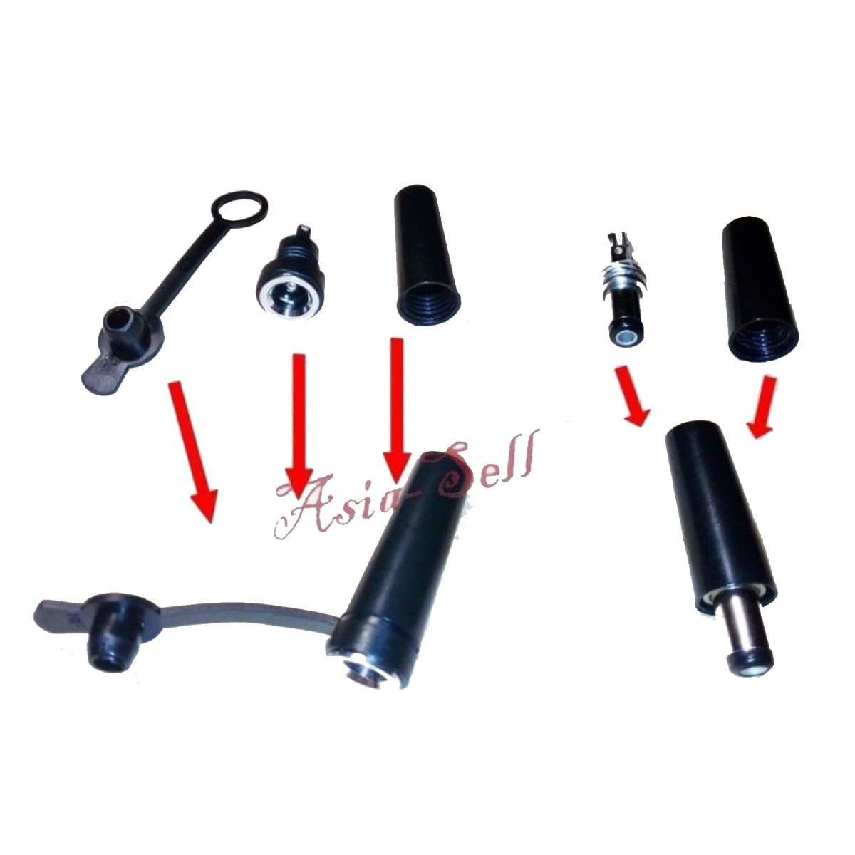 Waterproof DC Connector 5.5x2.1mm Plug Jack DC-022A DC022A Socket Male Female - 5x Male only - Asia Sell