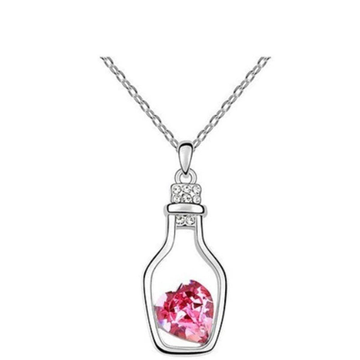 Wishing Bottle Necklace Chokers Necklace Trends Vintage Pink Women's Jewelry - - Asia Sell