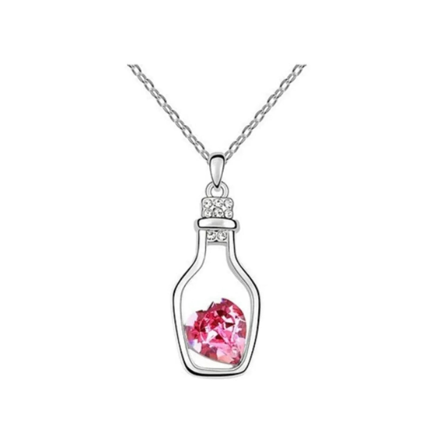 Wishing Bottle Necklace Chokers Necklace Trends Vintage Pink Women's Jewelry - - Asia Sell