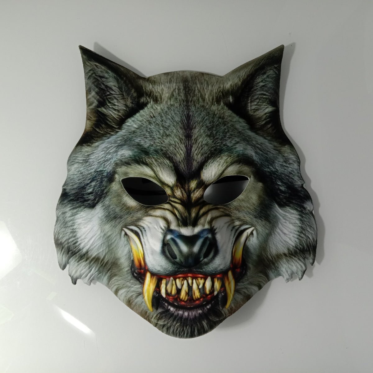 Wolf Mask Plastic with Strap with Fabric Cover Bright Contrast Party Mask - - Asia Sell