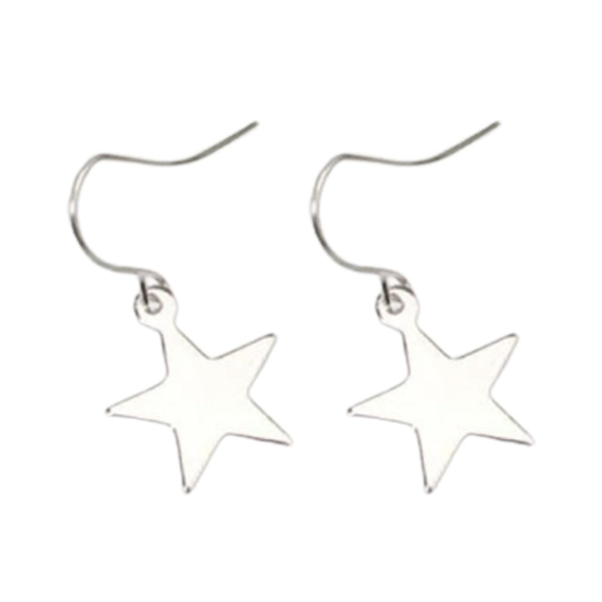Womens Dangle Earrings Gold Silver Colour Star Peace Heart Feather Girls Bohemian Drop - Small Star - Silver - Asia Sell