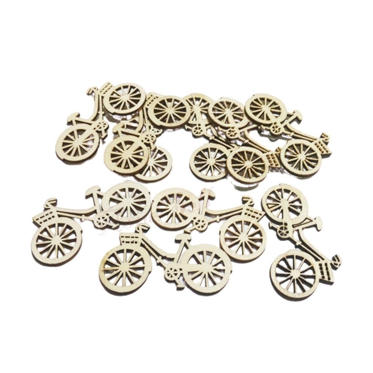 Wooden Forms Sea Animals Birds Violin Bicycle DIY Craft Scrapbooking Whale Seahorse - 10pcs Bicycles - Asia Sell