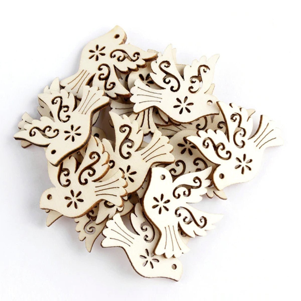 Wooden Forms Sea Animals Birds Violin Bicycle DIY Craft Scrapbooking Whale Seahorse - 10pcs Birds - Asia Sell