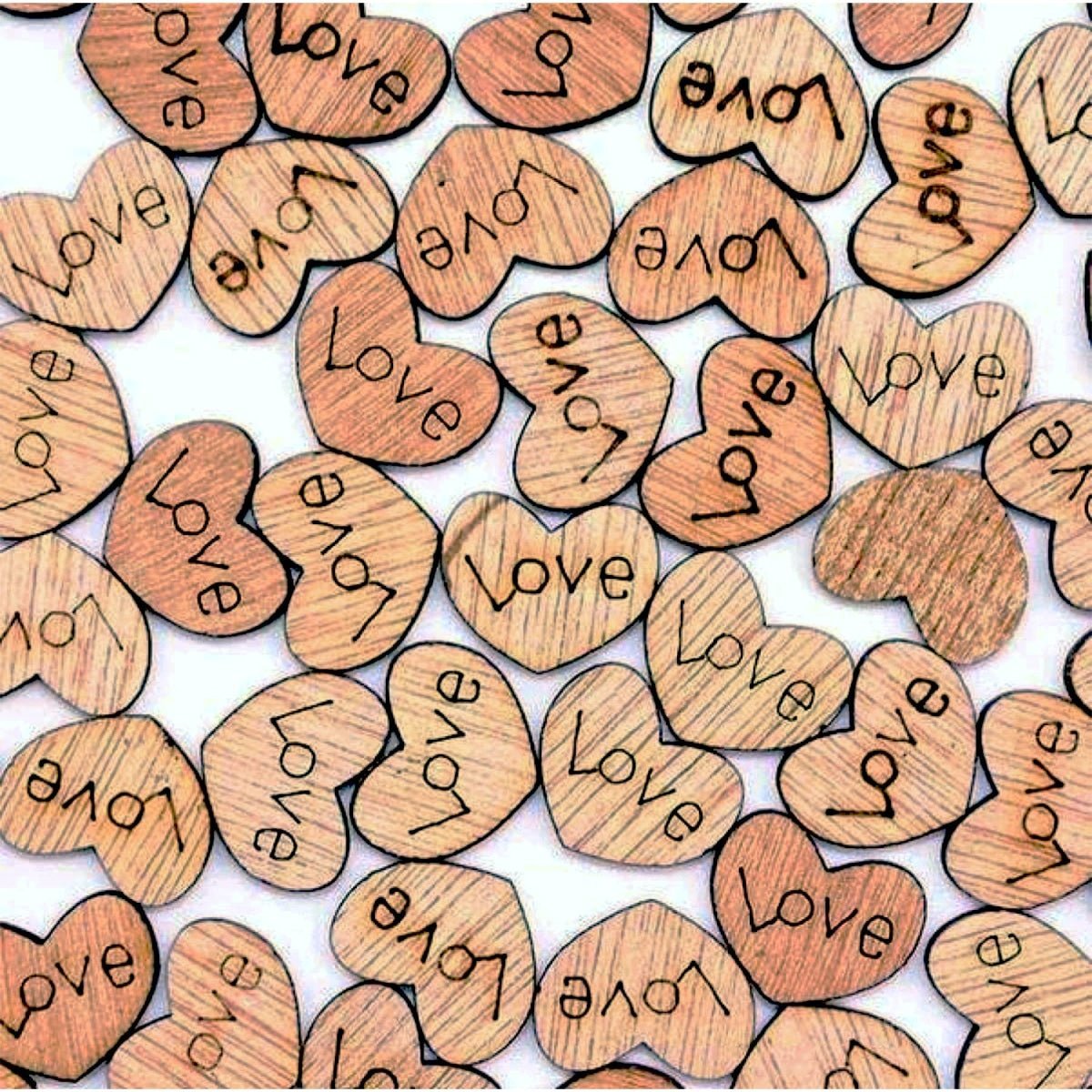 Wooden Love Hearts Confetti Table Decoration Wood Table Scatter Wedding - - Asia Sell