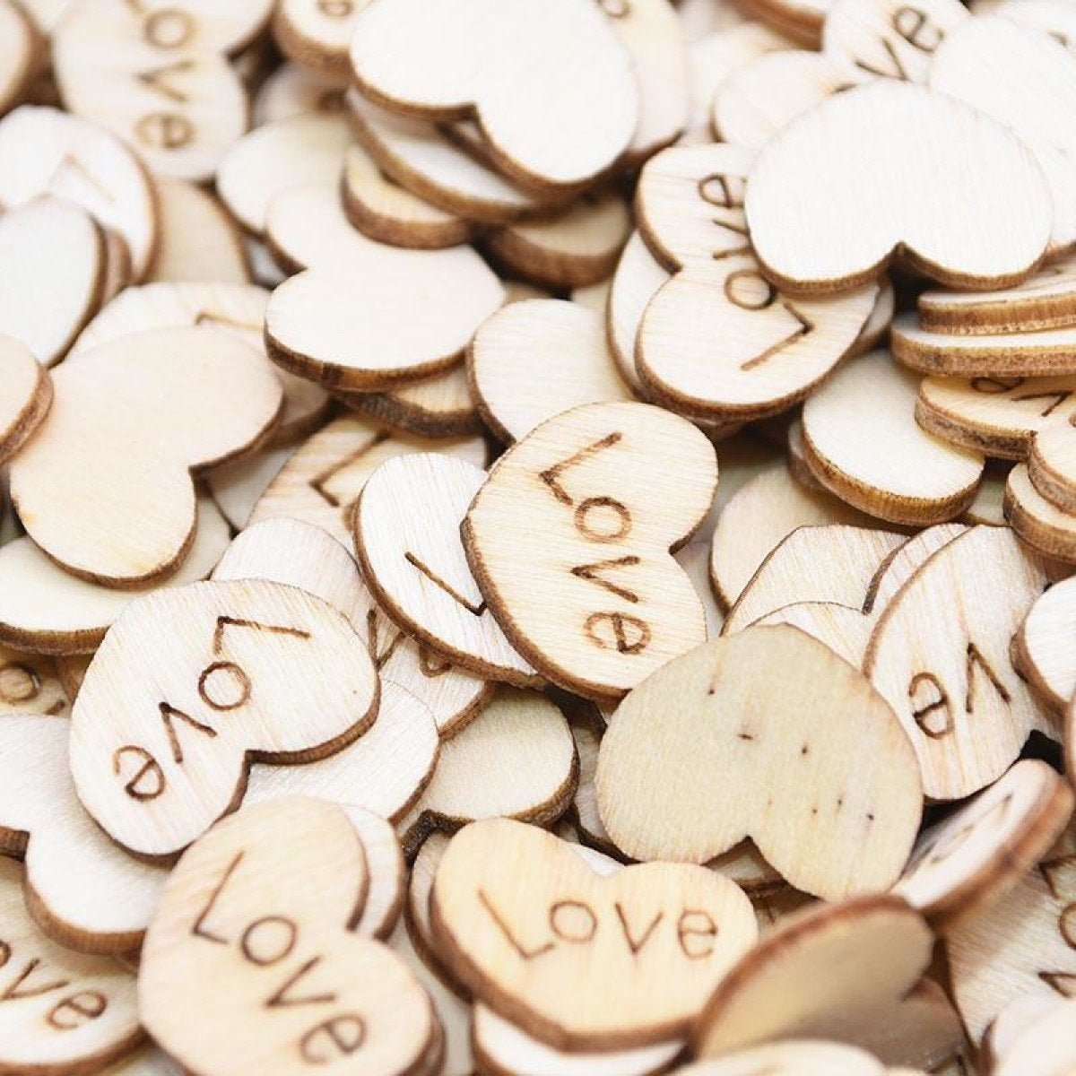 Wooden Love Hearts Confetti Table Decoration Wood Table Scatter Wedding Light Dark - Dark 10x15mm - Asia Sell