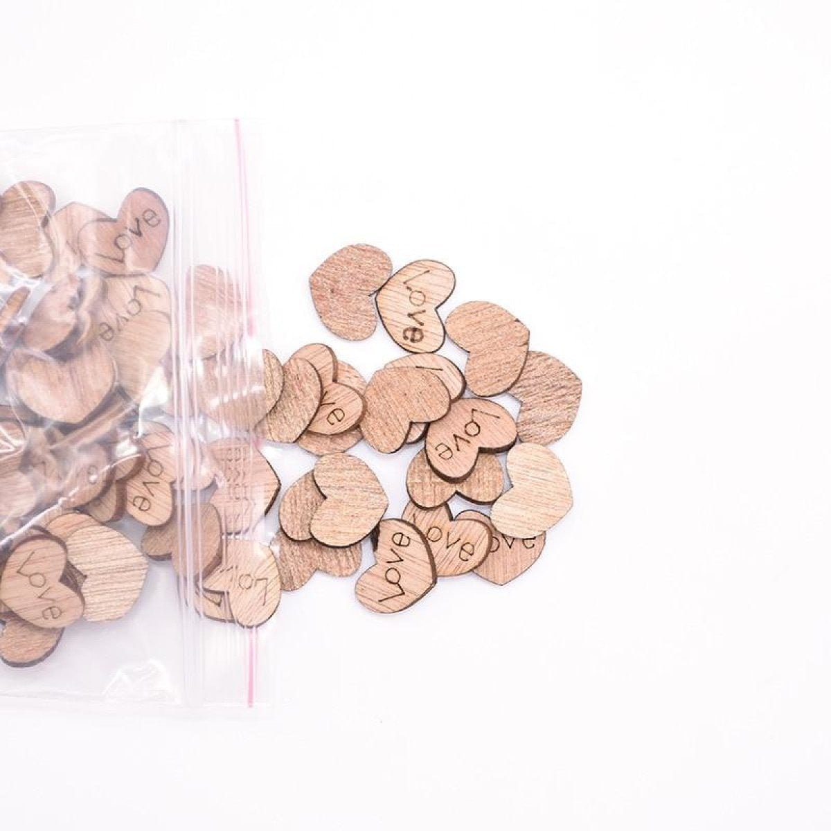 Wooden Love Hearts Confetti Table Decoration Wood Table Scatter Wedding Light Dark - Lighter - Asia Sell