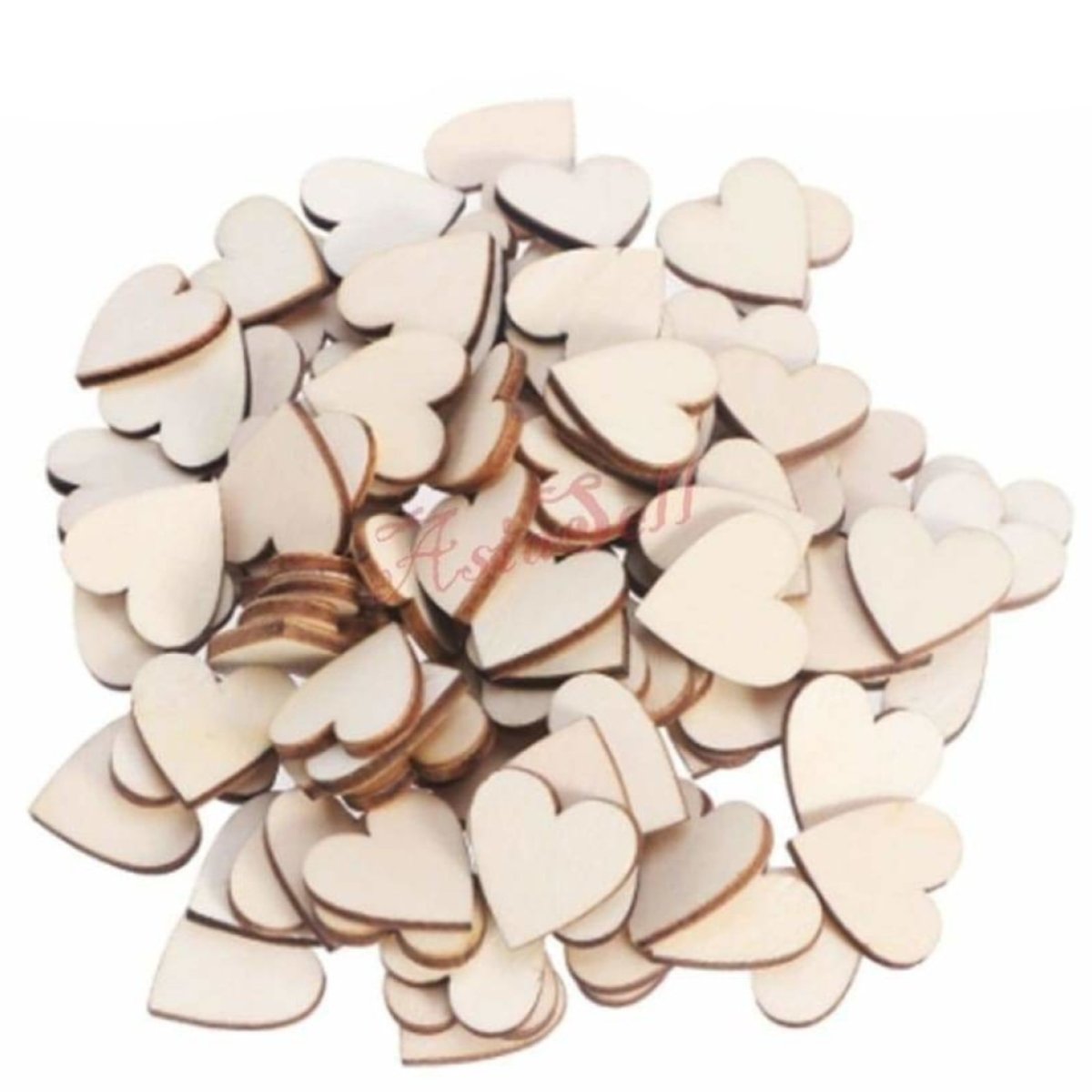 Wooden Numbers Alphabet Letters Hearts DIY Craft Wood Lettering - 100x Hearts 20mm - Asia Sell