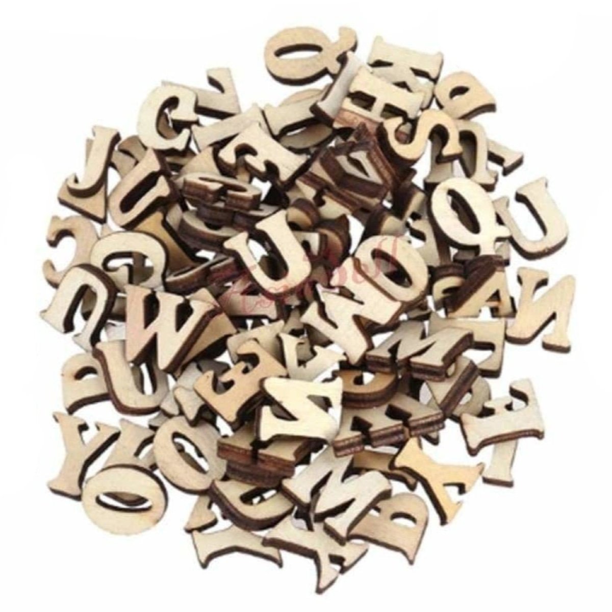 Wooden Numbers Alphabet Letters Hearts DIY Craft Wood Lettering - 100x Letters 14mm - Asia Sell