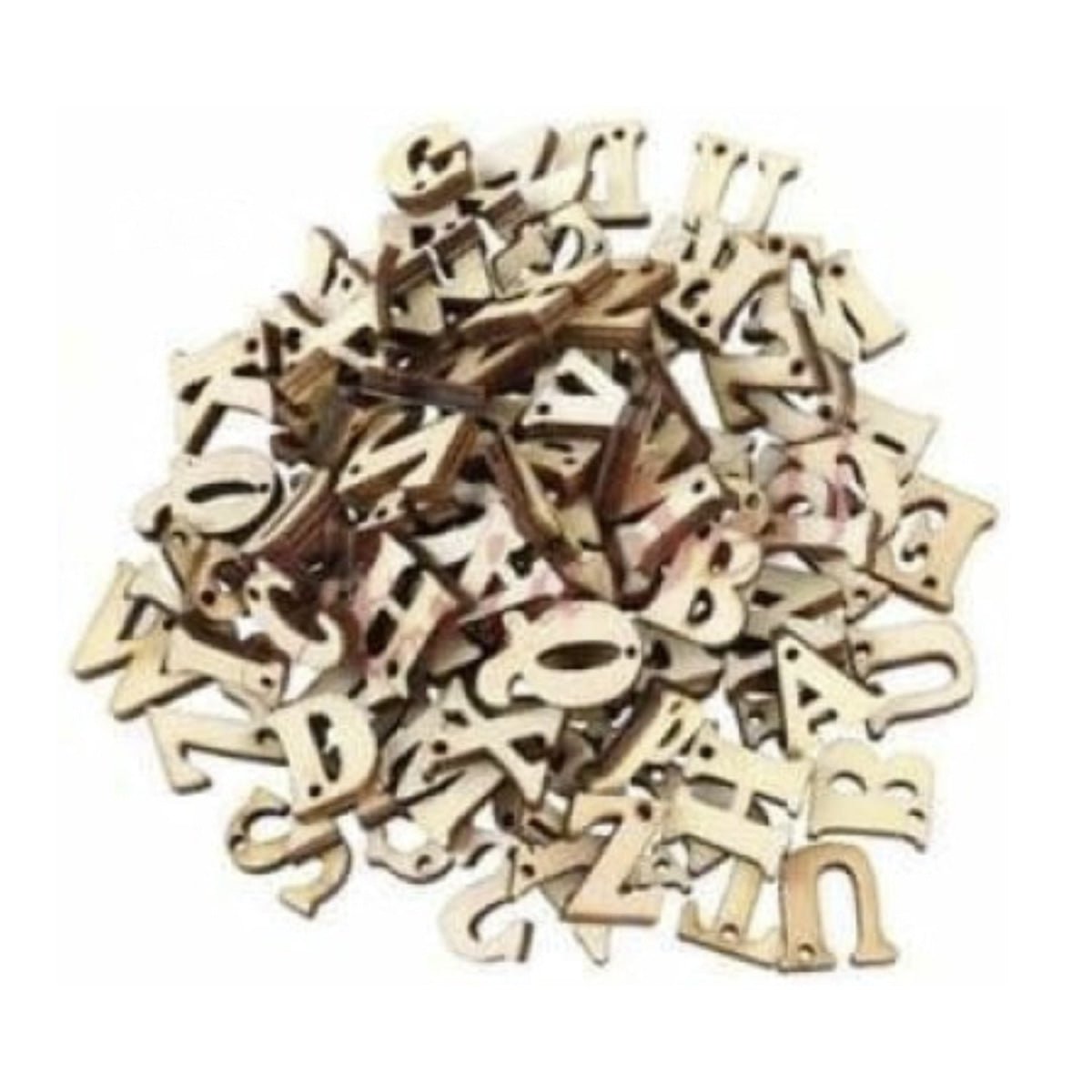 Wooden Numbers Alphabet Letters Hearts DIY Craft Wood Lettering - 100x Letters w/ Thread Holes - Asia Sell