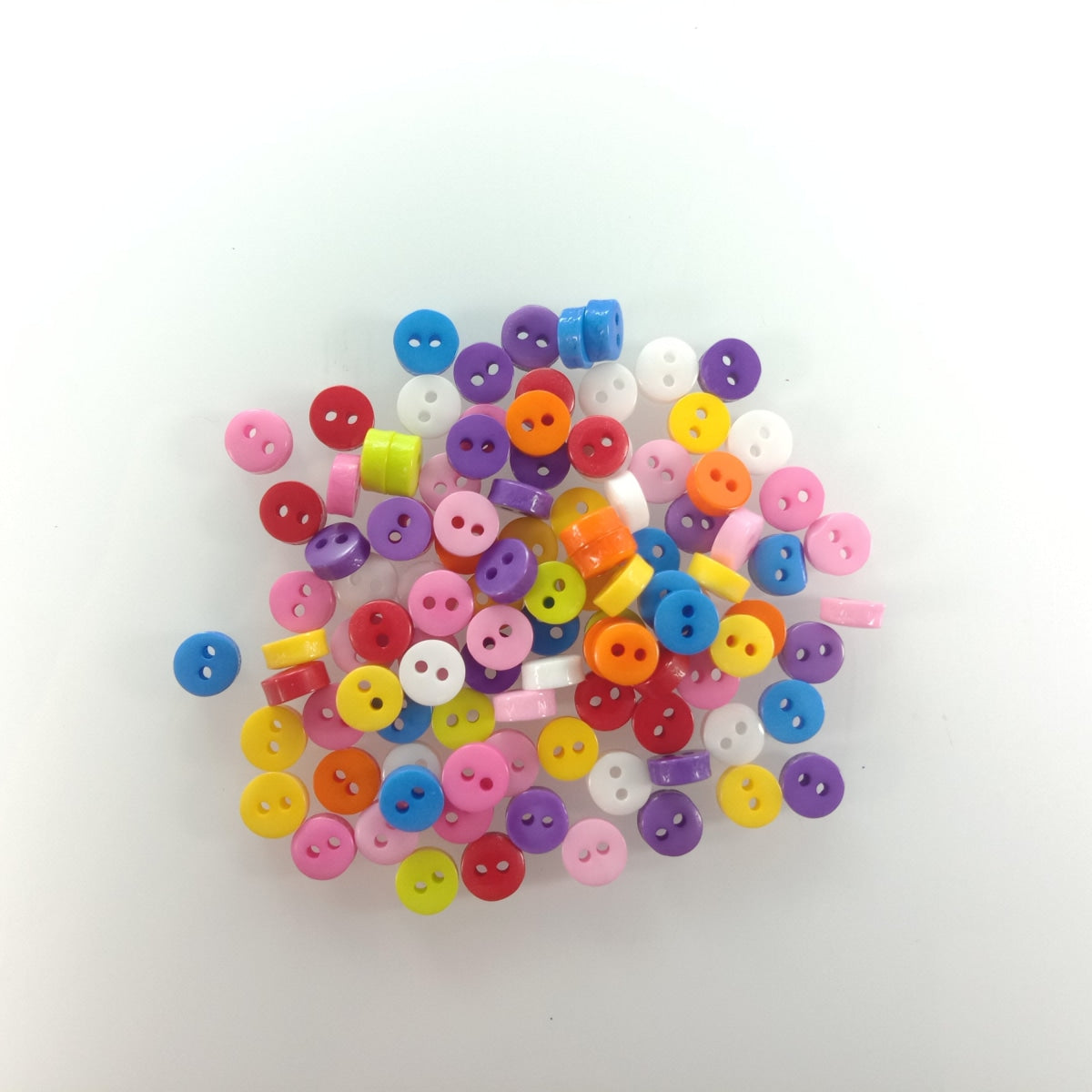 100Pcs 6Mm Mixed Colour 2 Hole Resin Cute Supper Mini Buttons Sewing Round Doll Crafts Clothing