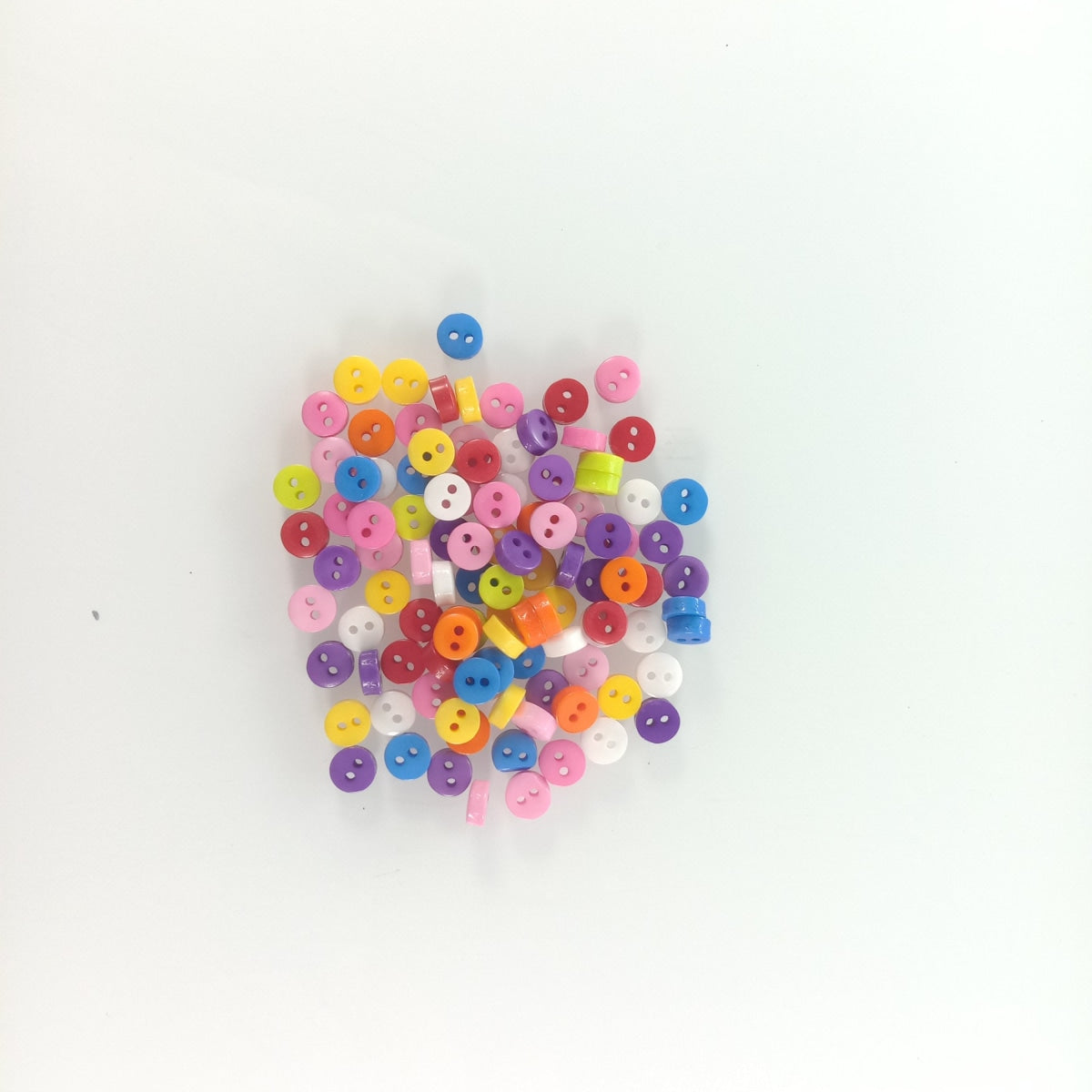 100Pcs 6Mm Mixed Colour 2 Hole Resin Cute Supper Mini Buttons Sewing Round Doll Crafts Clothing
