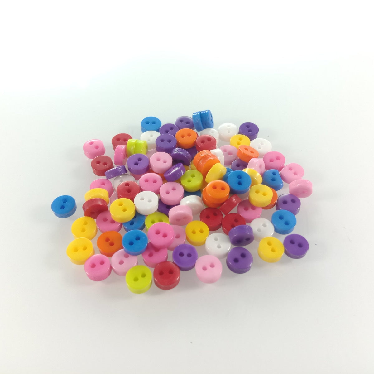 100Pcs 6Mm Mixed Colour 2 Hole Resin Cute Supper Mini Buttons Sewing Round Doll Crafts Clothing