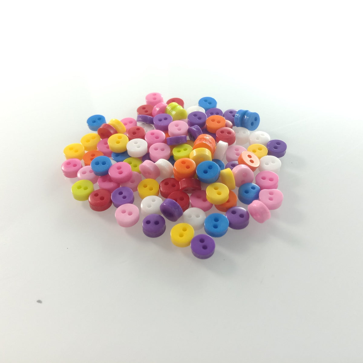 100Pcs 6Mm Mixed Colour 2 Hole Resin Cute Supper Mini Buttons Sewing Round Doll Crafts Clothing