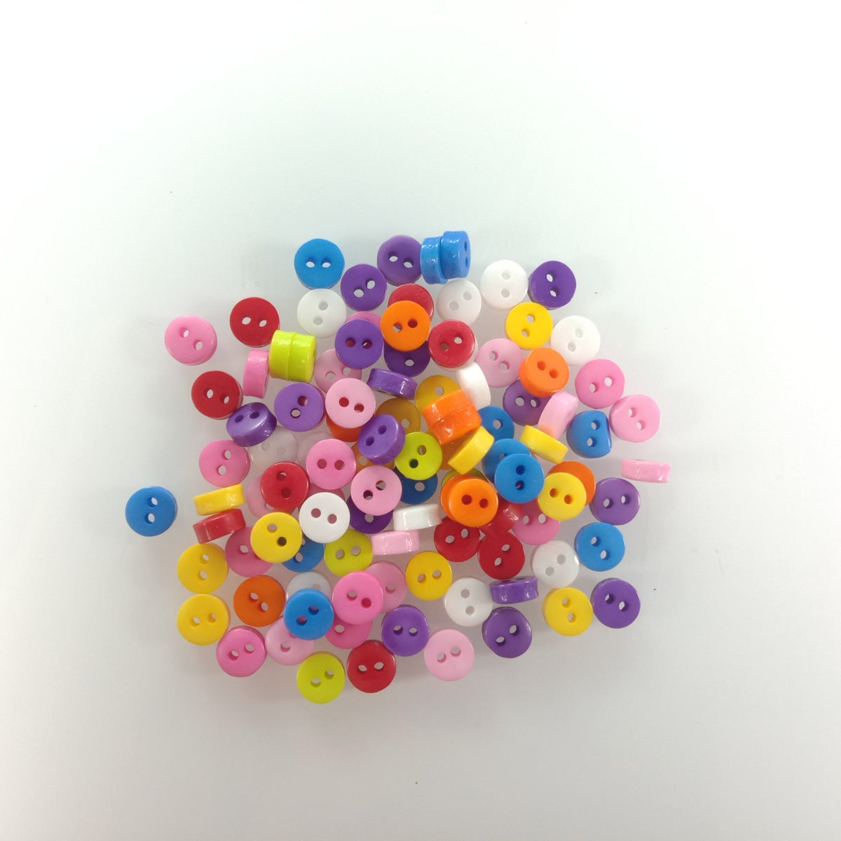 100Pcs 6Mm Mixed Colour 2 Hole Resin Cute Supper Mini Buttons Sewing Round Doll Crafts Clothing