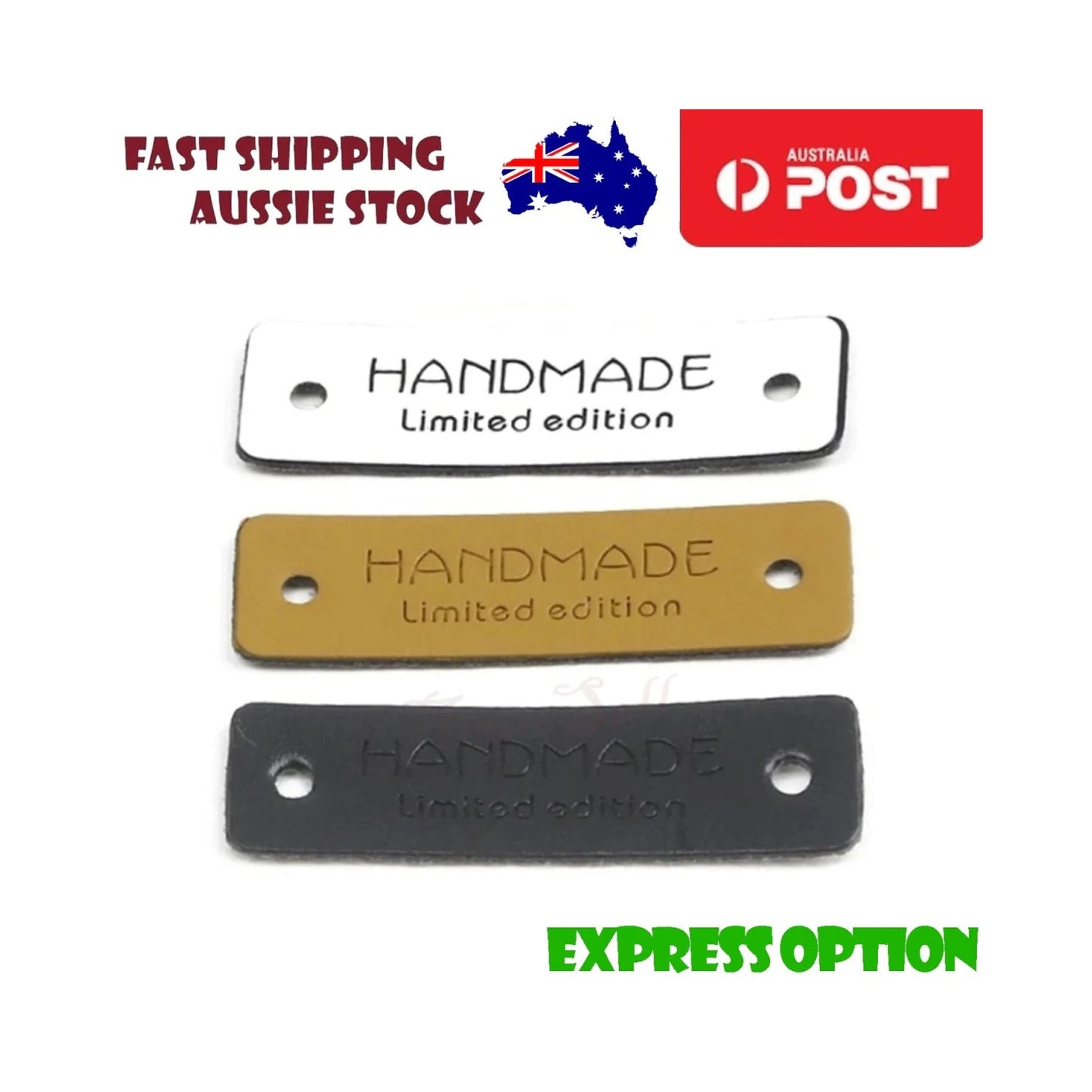 12X Sewing Tags Clothing Labels Faux Leather Handmade Limited Edition Bags Diy Accessories