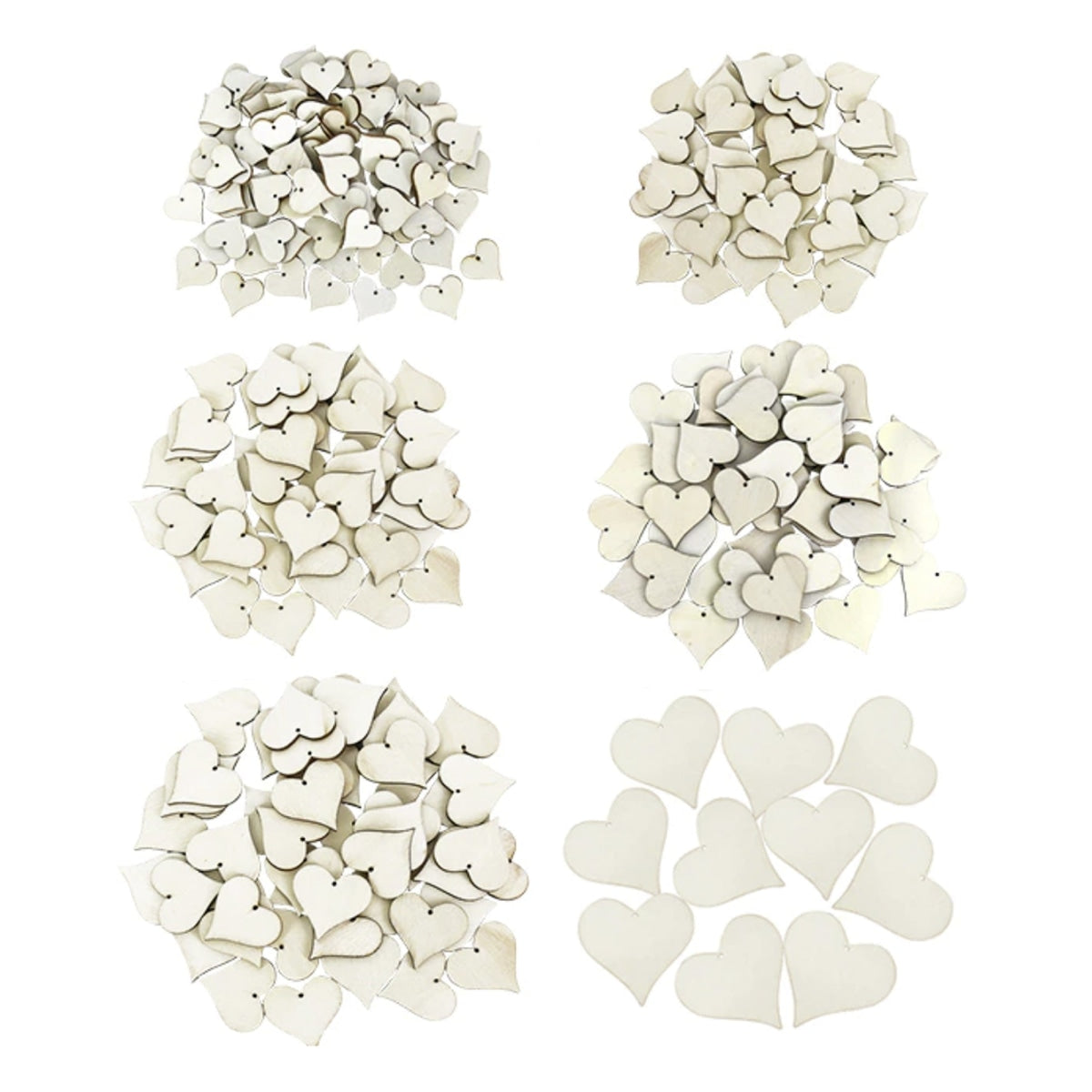 Wooden Hearts with Thread Holes 10mm to 60mm Love Craft Wood Thread Holes | Asia Sell