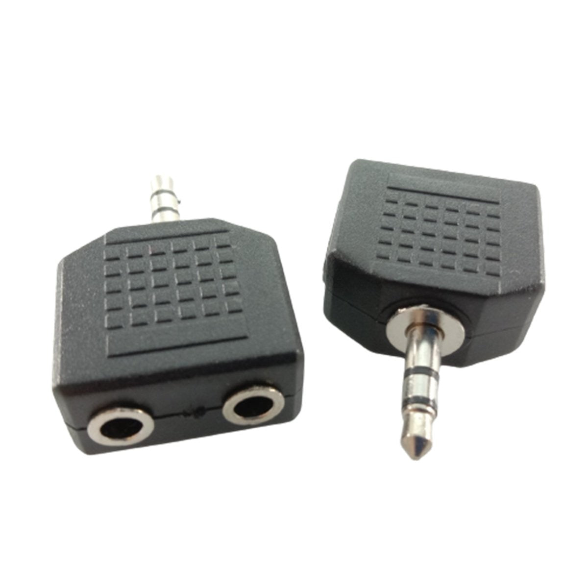 3.5Mm Stereo Audio Plug Turn Double Hole Female Headphone Socket Adaptors