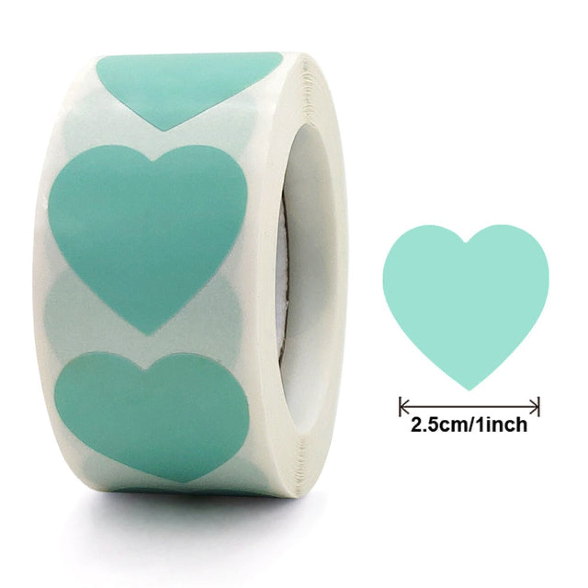 500Pcs 1Inch 25Mm Heart Gift Seal Stickers Thank You Sticker Baking Packaging Labels Light Green