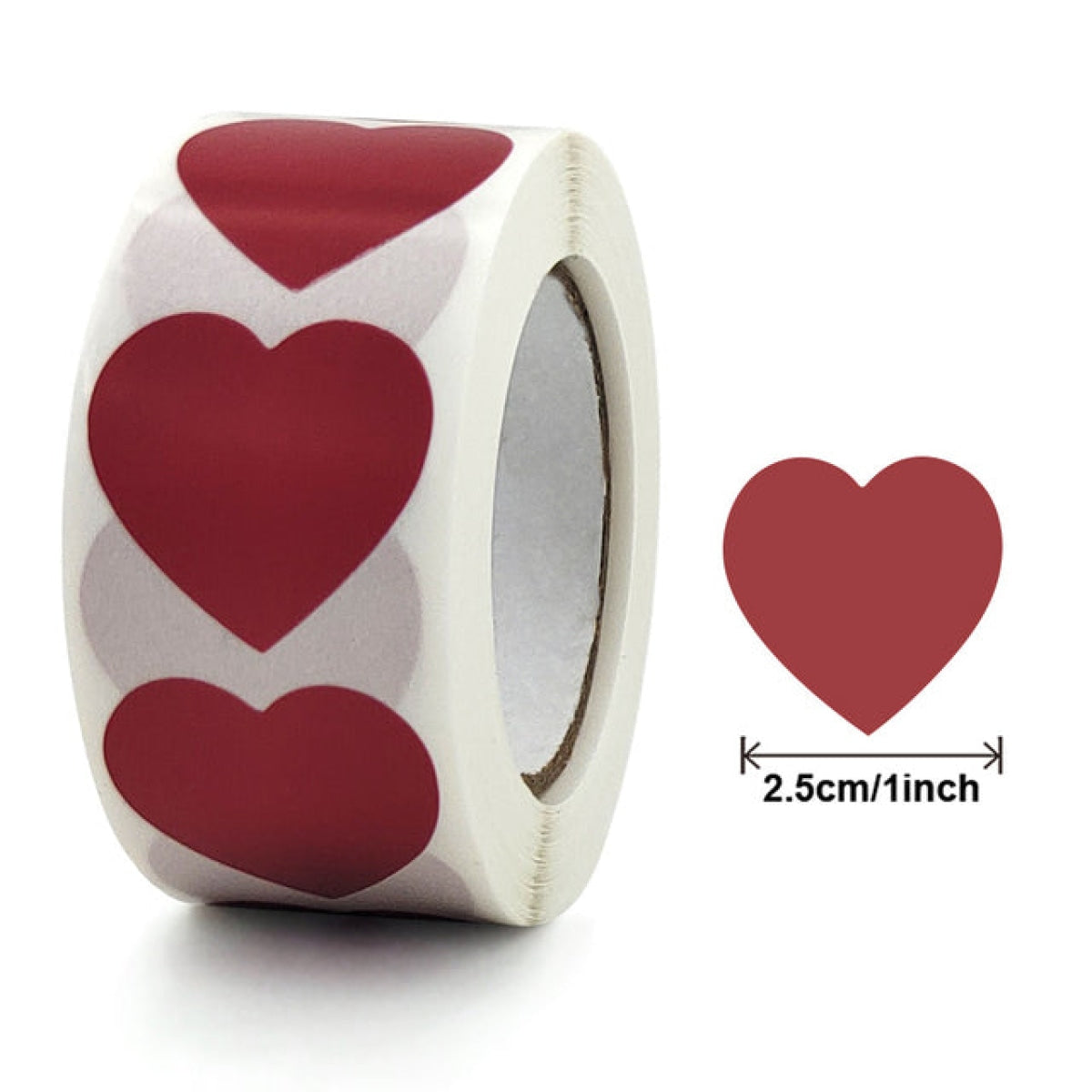 500Pcs 1Inch 25Mm Heart Gift Seal Stickers Thank You Sticker Baking Packaging Labels Red
