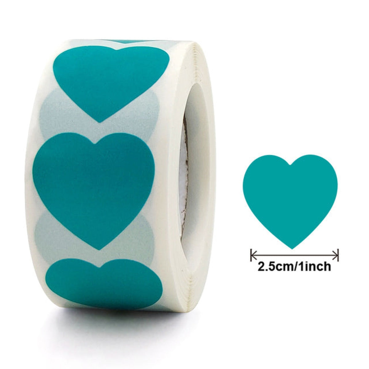 500Pcs 1Inch 25Mm Heart Gift Seal Stickers Thank You Sticker Baking Packaging Labels Turquoise