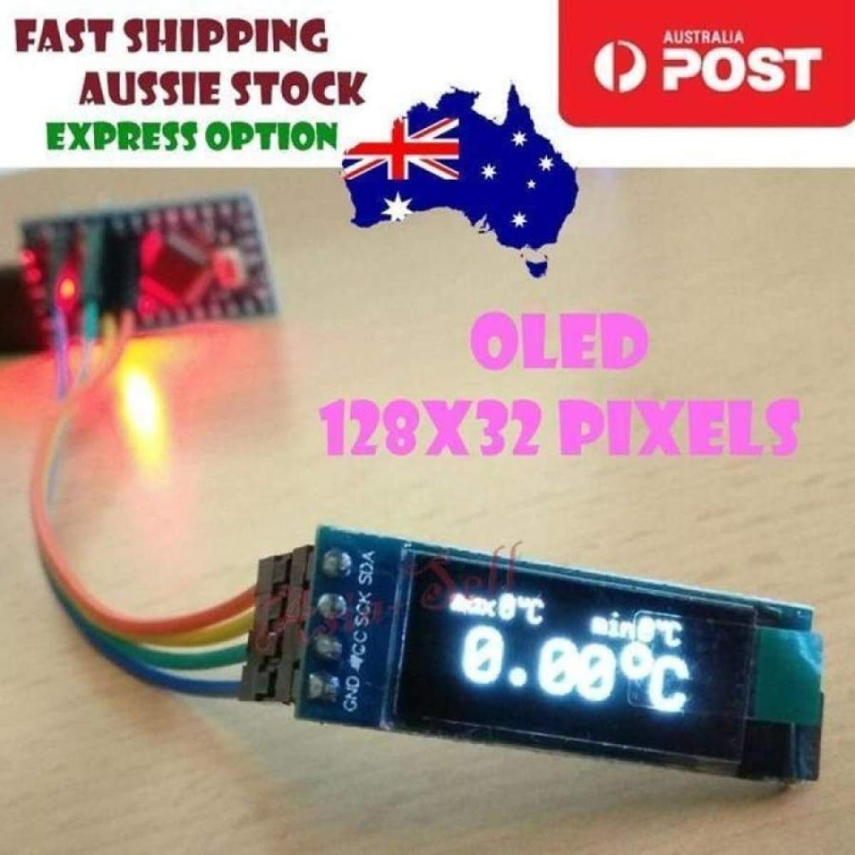 0.91" White Blue Background OLED Module 128X32 Display 0.91 inch - White - - Asia Sell