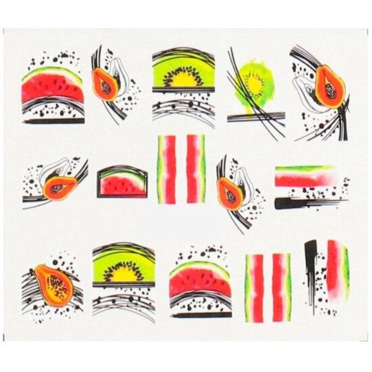 1 Sheet Nail Art Summer Slider Ice Cream Drink Fruit Sticker For Nail DIY Manicure - BN-1603 - Asia Sell