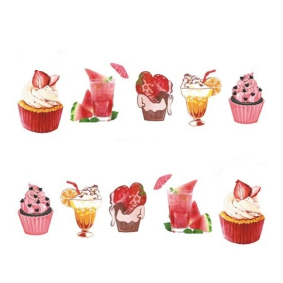 1 Sheet Nail Art Summer Slider Ice Cream Drink Fruit Sticker For Nail DIY Manicure - STZ474 - Asia Sell