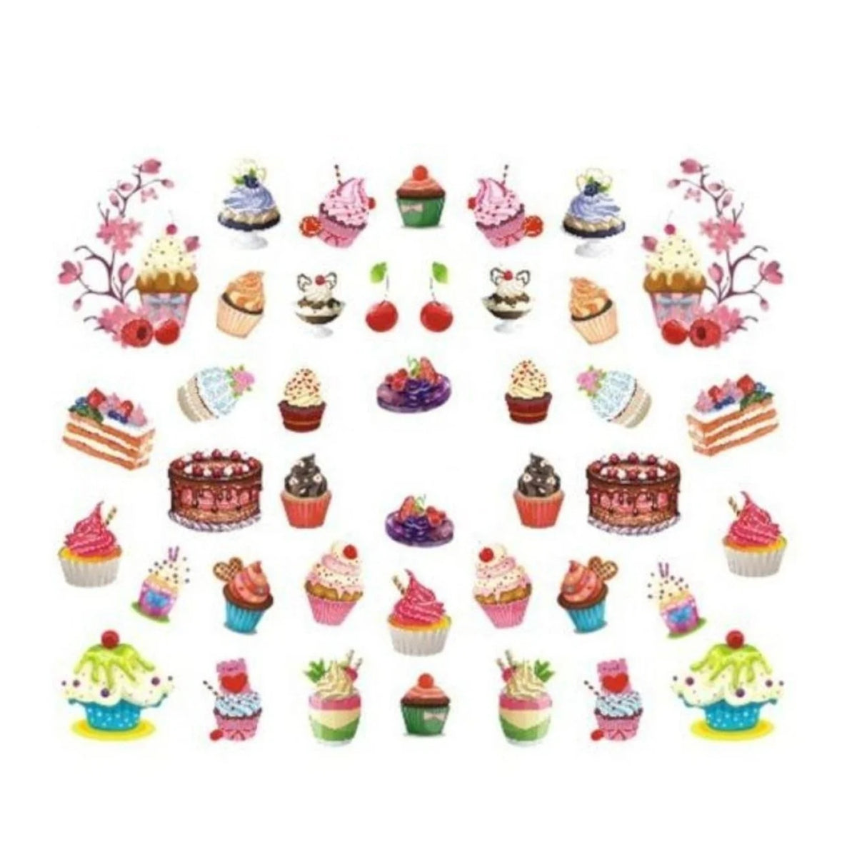 1 Sheet Nail Art Summer Slider Ice Cream Drink Fruit Sticker For Nail DIY Manicure