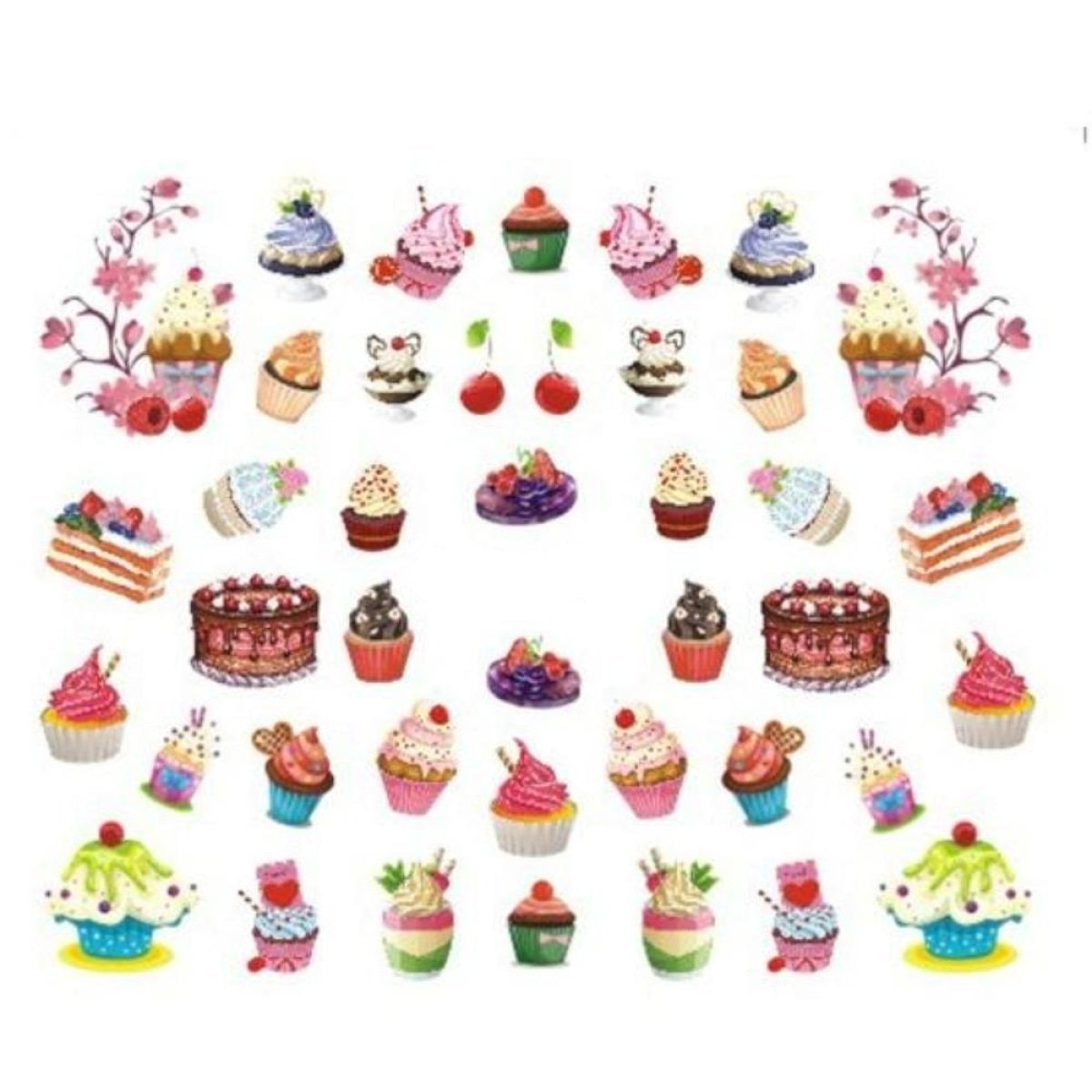 1 Sheet Nail Art Summer Slider Ice Cream Drink Fruit Sticker For Nail DIY Manicure - STZ477 - Asia Sell