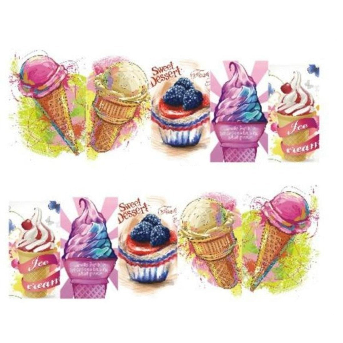 1 Sheet Nail Art Summer Slider Ice Cream Drink Fruit Sticker For Nail DIY Manicure - STZ478 - Asia Sell