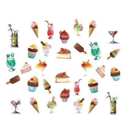 1 Sheet Nail Art Summer Slider Ice Cream Drink Fruit Sticker For Nail DIY Manicure - STZ482 - Asia Sell