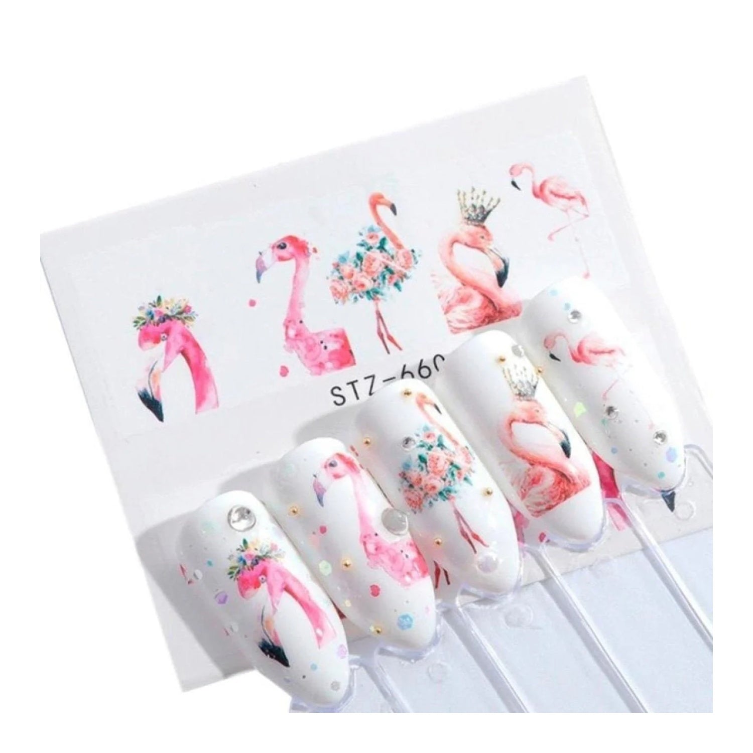 1 Sheet Nail Water Transfer Sticker Cartoon Flamingo Cute Animal Designs Nail Art Slider Manicure - STZ659 - Asia Sell