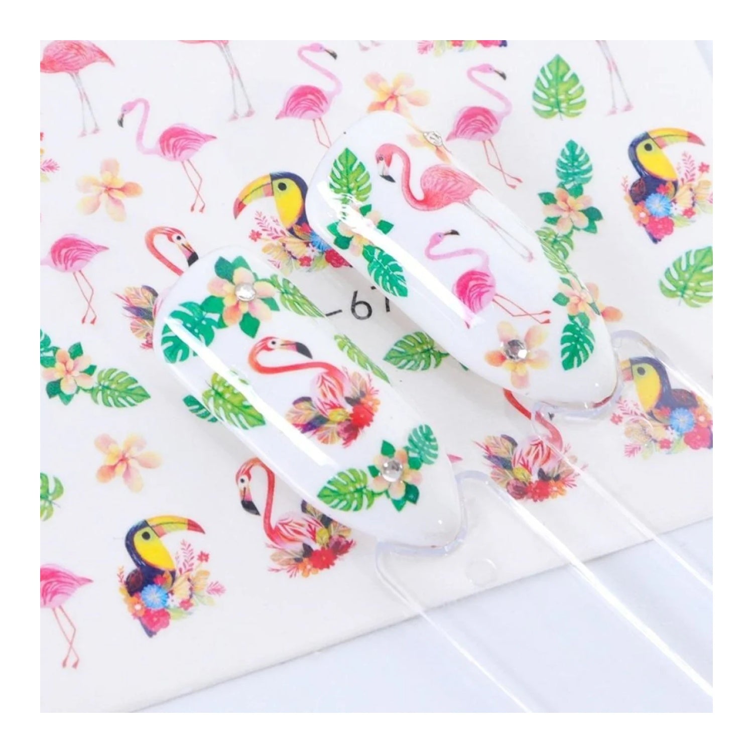 1 Sheet Nail Water Transfer Sticker Cartoon Flamingo Cute Animal Designs Nail Art Slider Manicure - STZ663 - Asia Sell