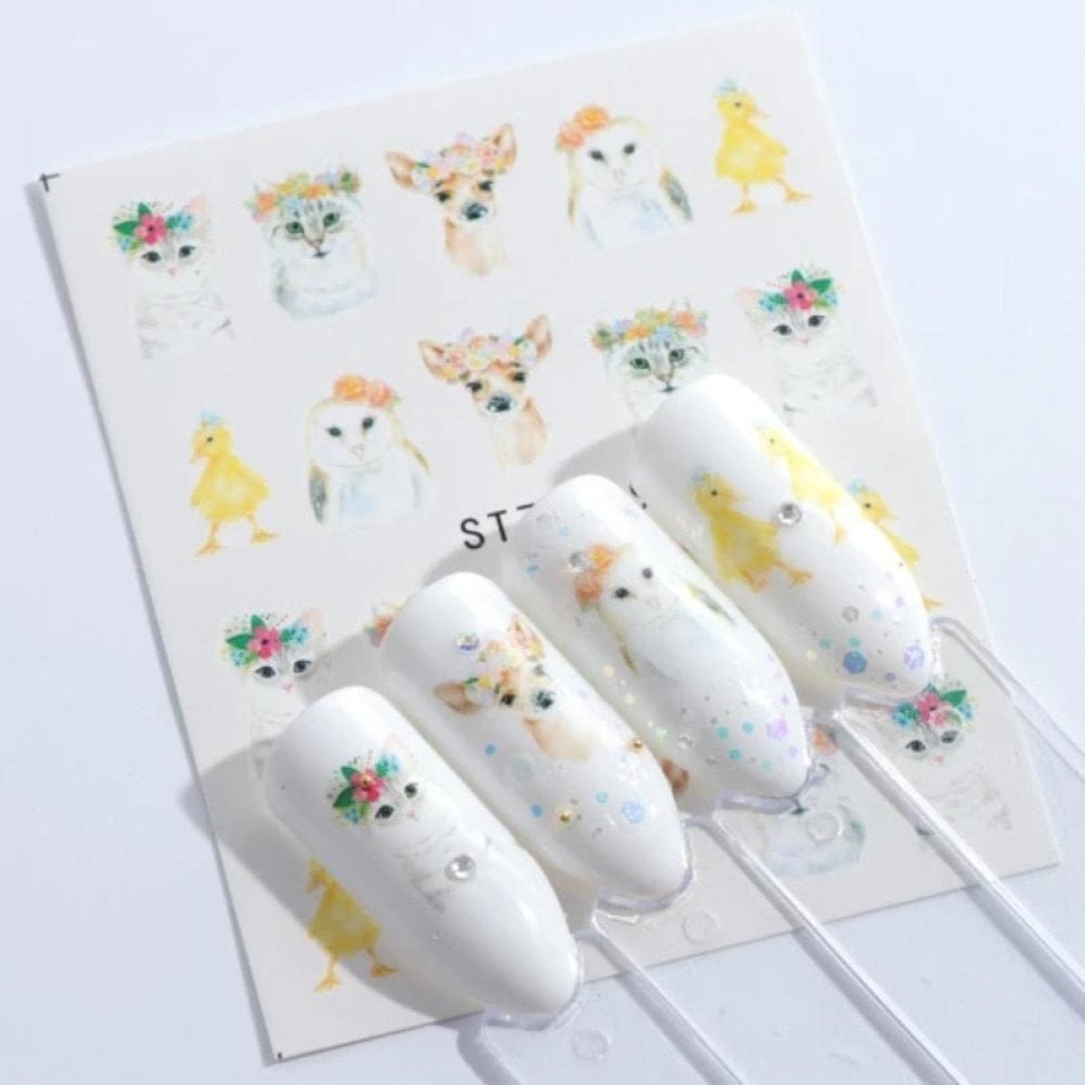 1 Sheet Nail Water Transfer Sticker Cartoon Flamingo Cute Animal Designs Nail Art Slider Manicure - STZ669 - - Asia Sell