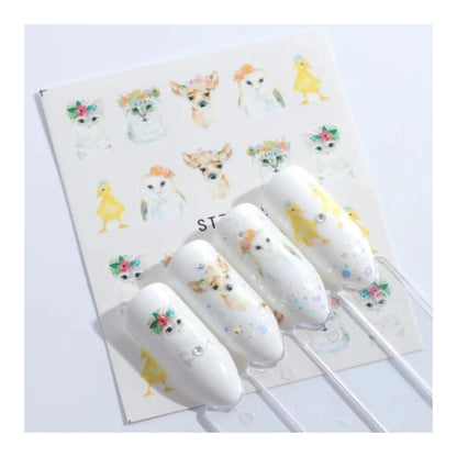 1 Sheet Nail Water Transfer Sticker Cartoon Flamingo Cute Animal Designs Nail Art Slider Manicure - STZ669 - Asia Sell