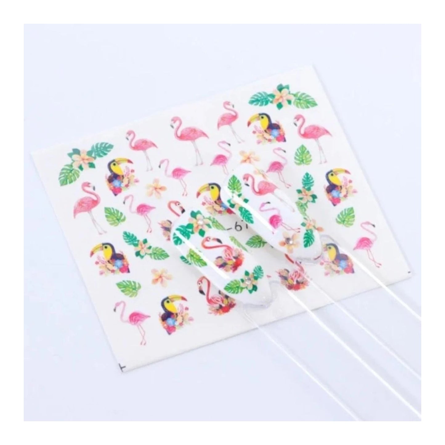 1 Sheet Nail Water Transfer Sticker Cartoon Flamingo Cute Animal Designs Nail Art Slider Manicure - STZ672 - Asia Sell