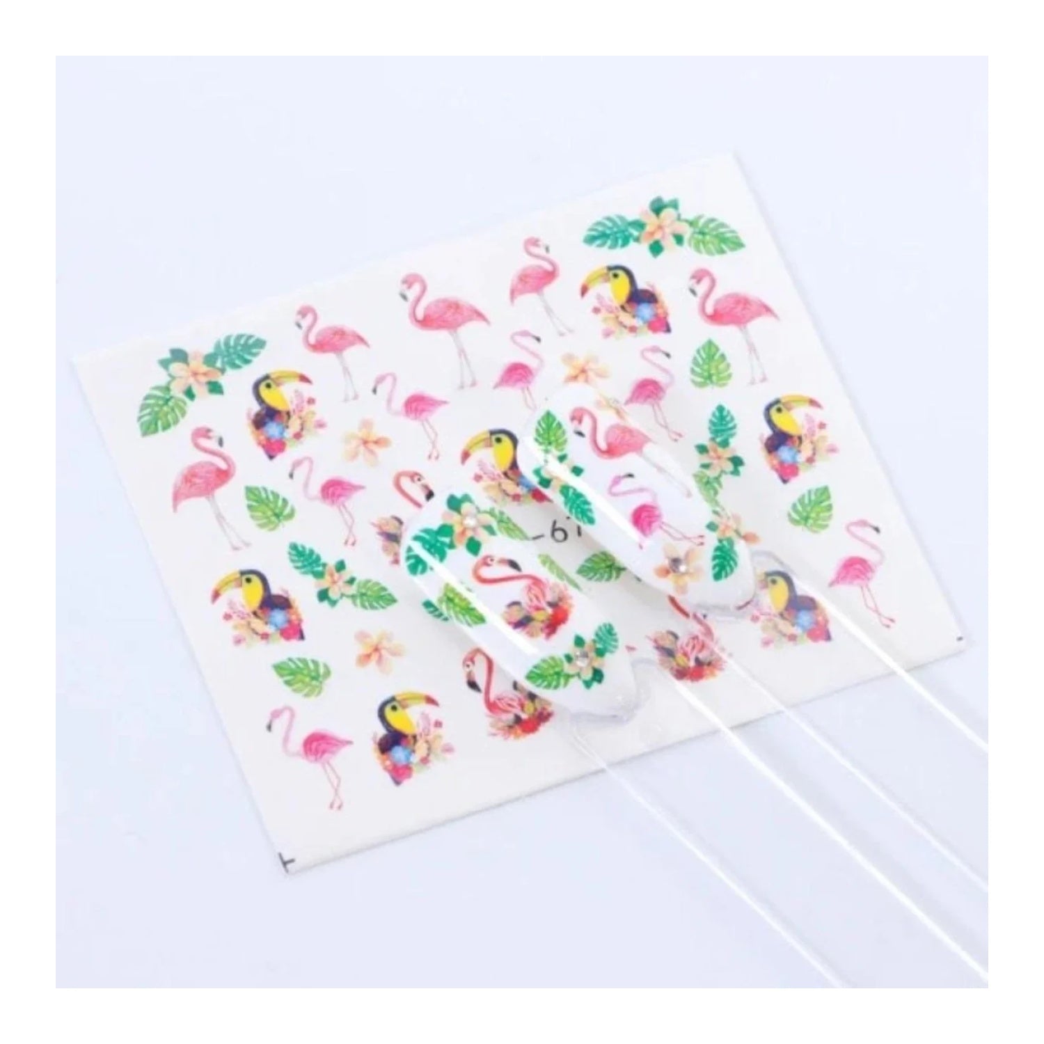 1 Sheet Nail Water Transfer Sticker Cartoon Flamingo Cute Animal Designs Nail Art Slider Manicure - STZ672 - Asia Sell