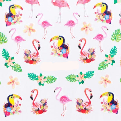 1 Sheet Nail Water Transfer Sticker Cartoon Flamingo Cute Animal Designs Nail Art Slider Manicure - STZ767 - - Asia Sell