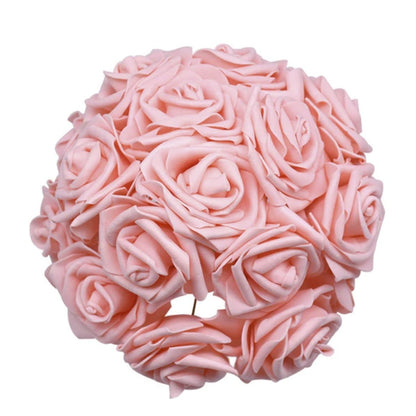 10-100pcs 8cm Artificial Flowers Foam Rose Fake Bride Bouquet Wedding - 10pcs - Rose Pink - Asia Sell