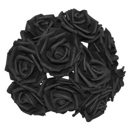 10-100pcs 8cm Artificial Flowers Foam Rose Fake Bride Bouquet Wedding - 10pcs - Black - Asia Sell