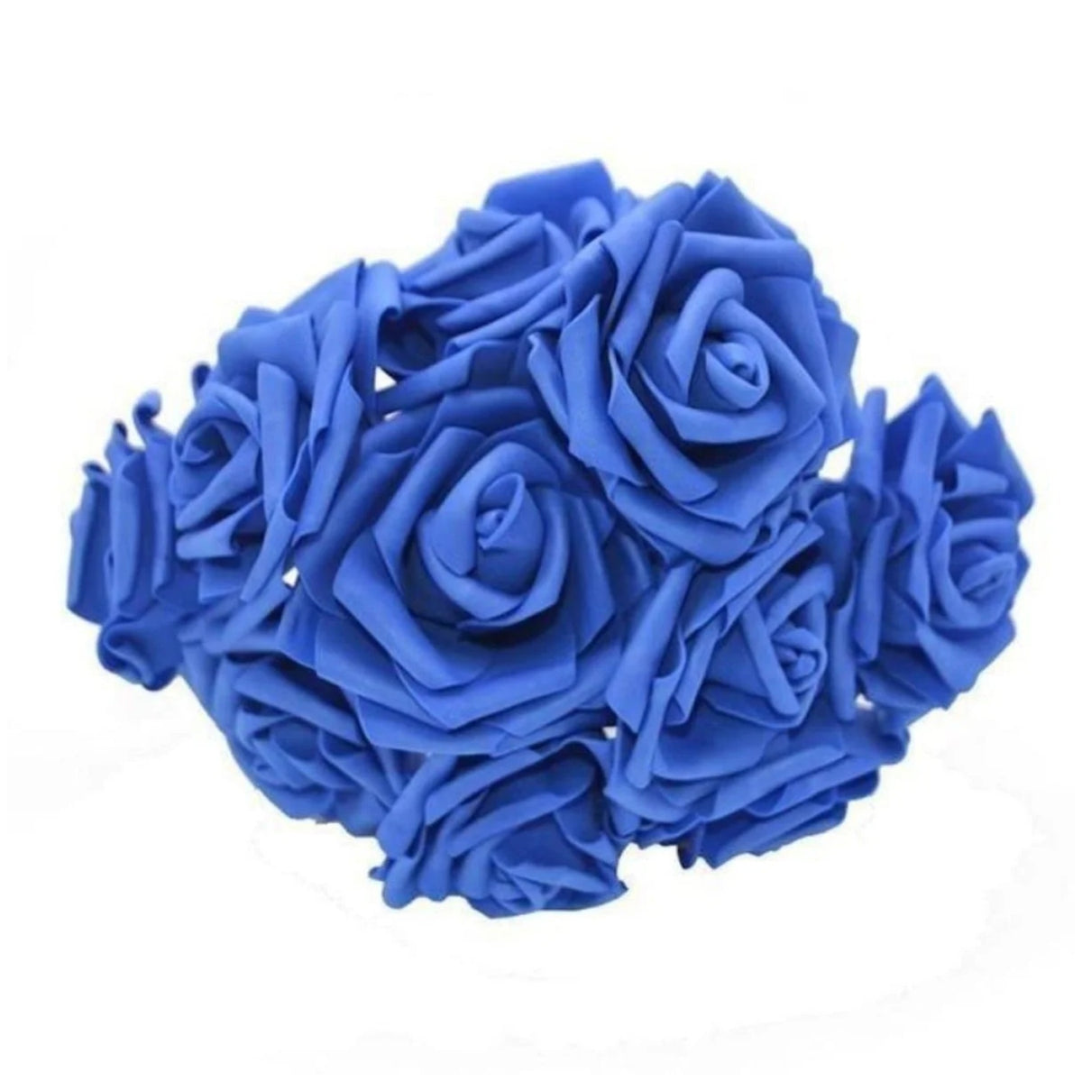 10-100pcs 8cm Artificial Flowers Foam Rose Fake Bride Bouquet Wedding - 10pcs - Royal Blue - Asia Sell